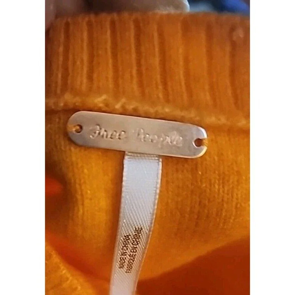 FREE PEOPLE Women’s Luna Pullover Crewneck Sweater Marigold Orange Sz L NWT D30‎